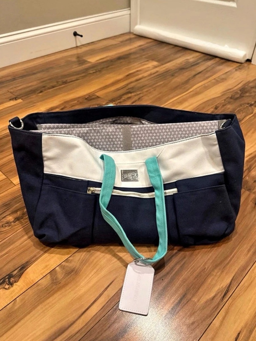 Stampin’ Up! Color Block Tote in Blue & White Like New